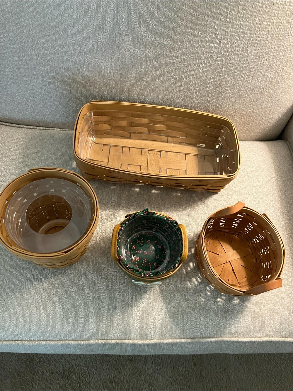 Longaberger Natural Tan Woven Basket Set